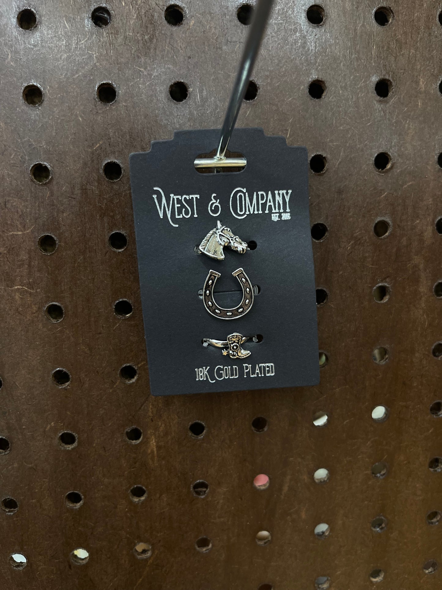 West & Co 18k White Gold Plated Stack of Rings