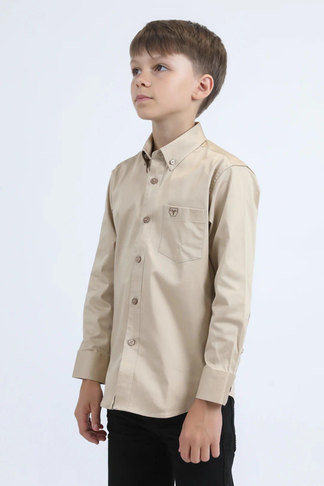 Platini Boy’s Beige Dress Shirt