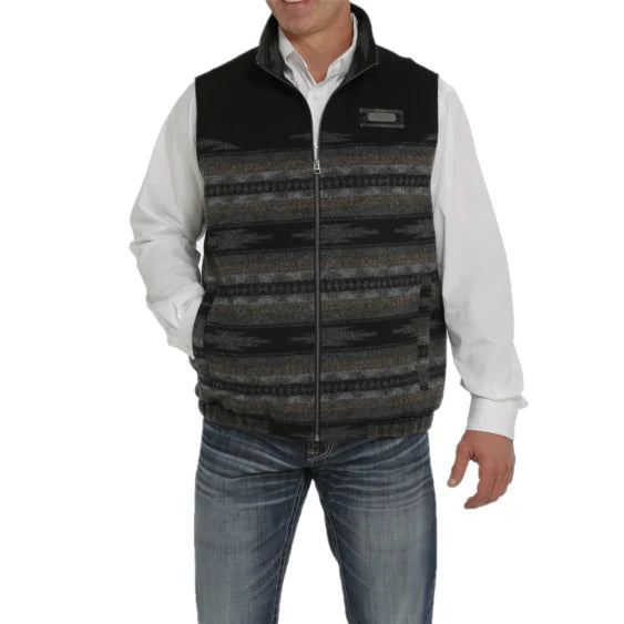 Cinch Men’s Striped Vest Black