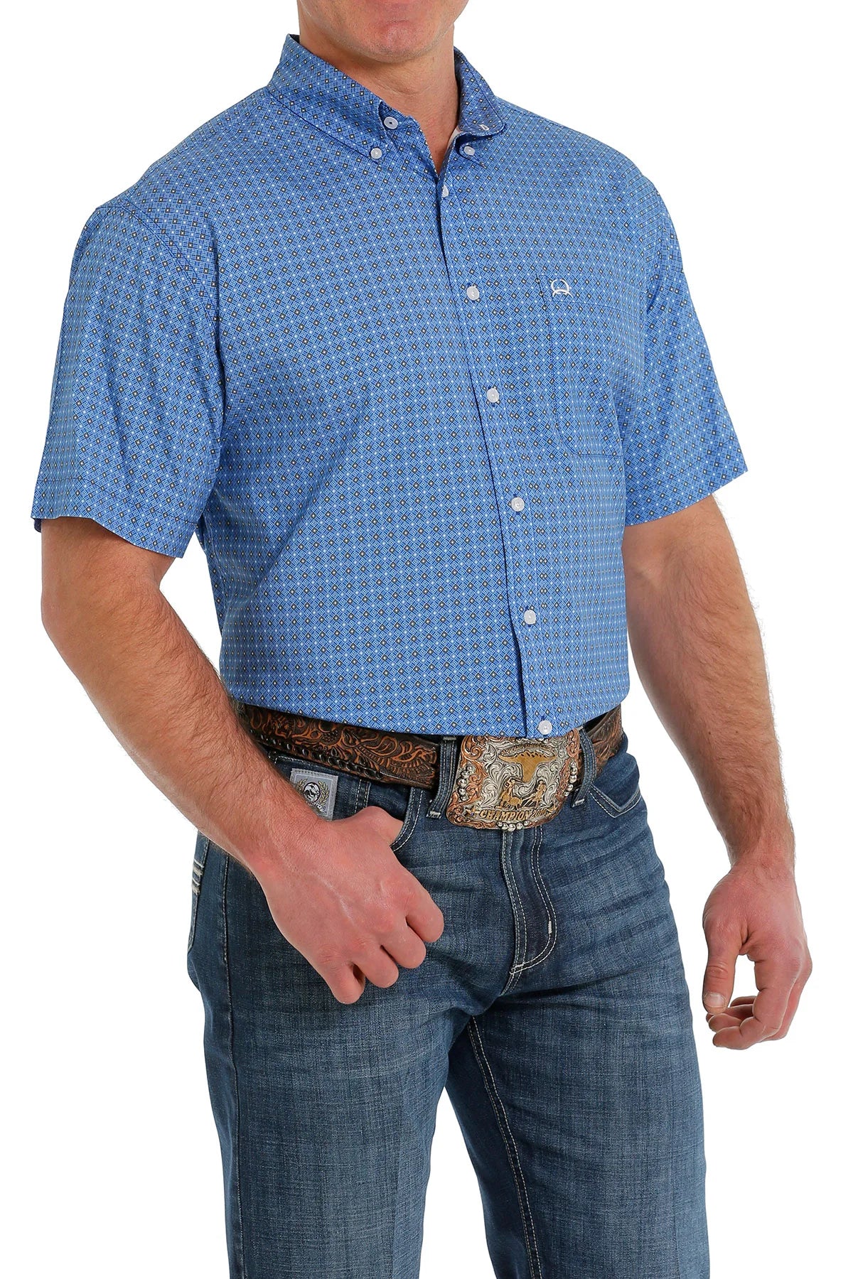 Cinch Men’s ArenaFlex SS Shirt Blue