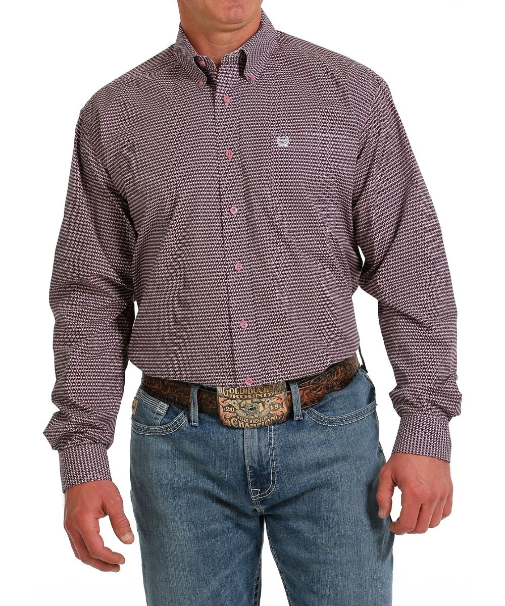 Cinch Men’s LS Shirt Pink
