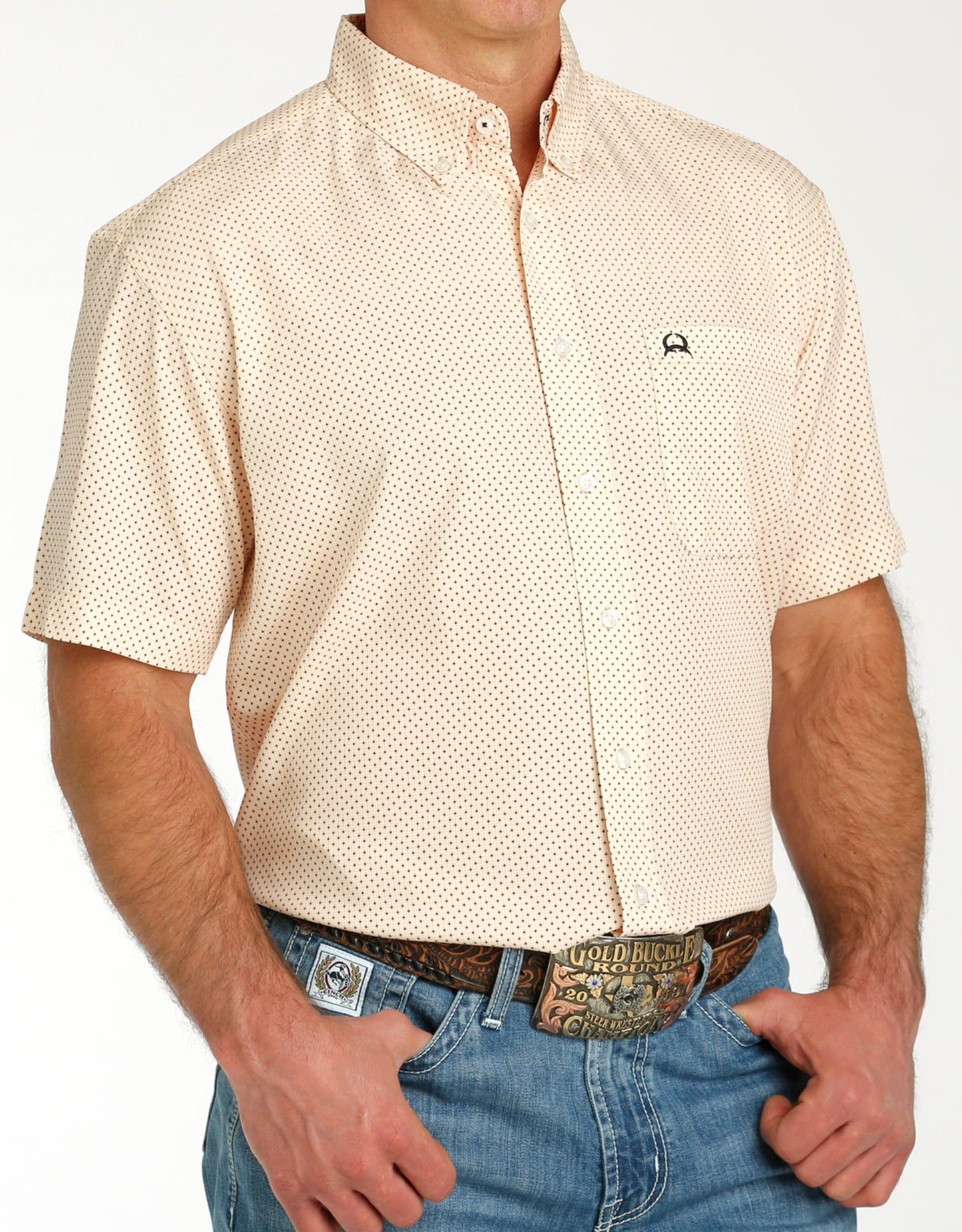 Cinch Men’s ArenaFlex SS Shirt Peach