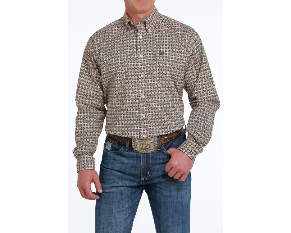 Cinch Men’s Medallion Print LS Shirt