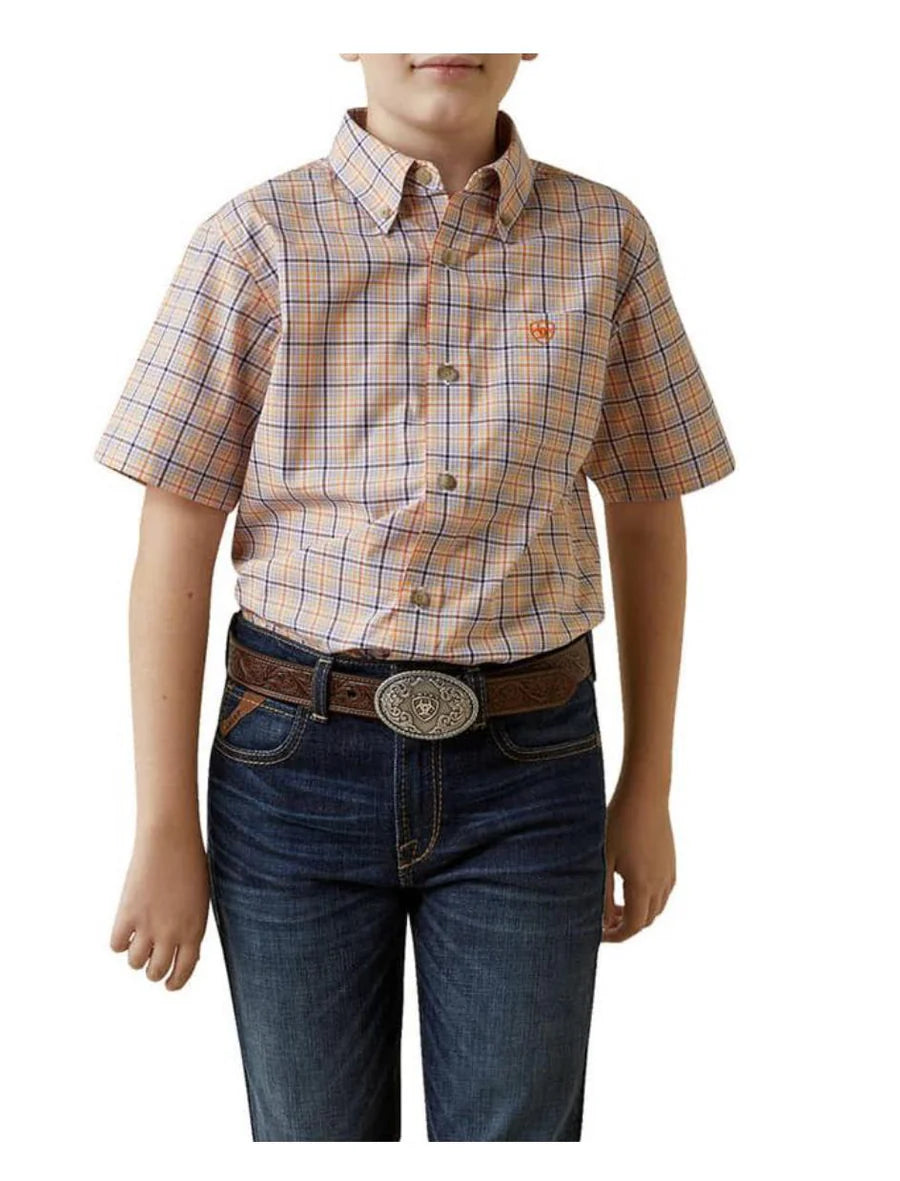Ariat Pro Boys Macklin Ochre Classic SS Shirt