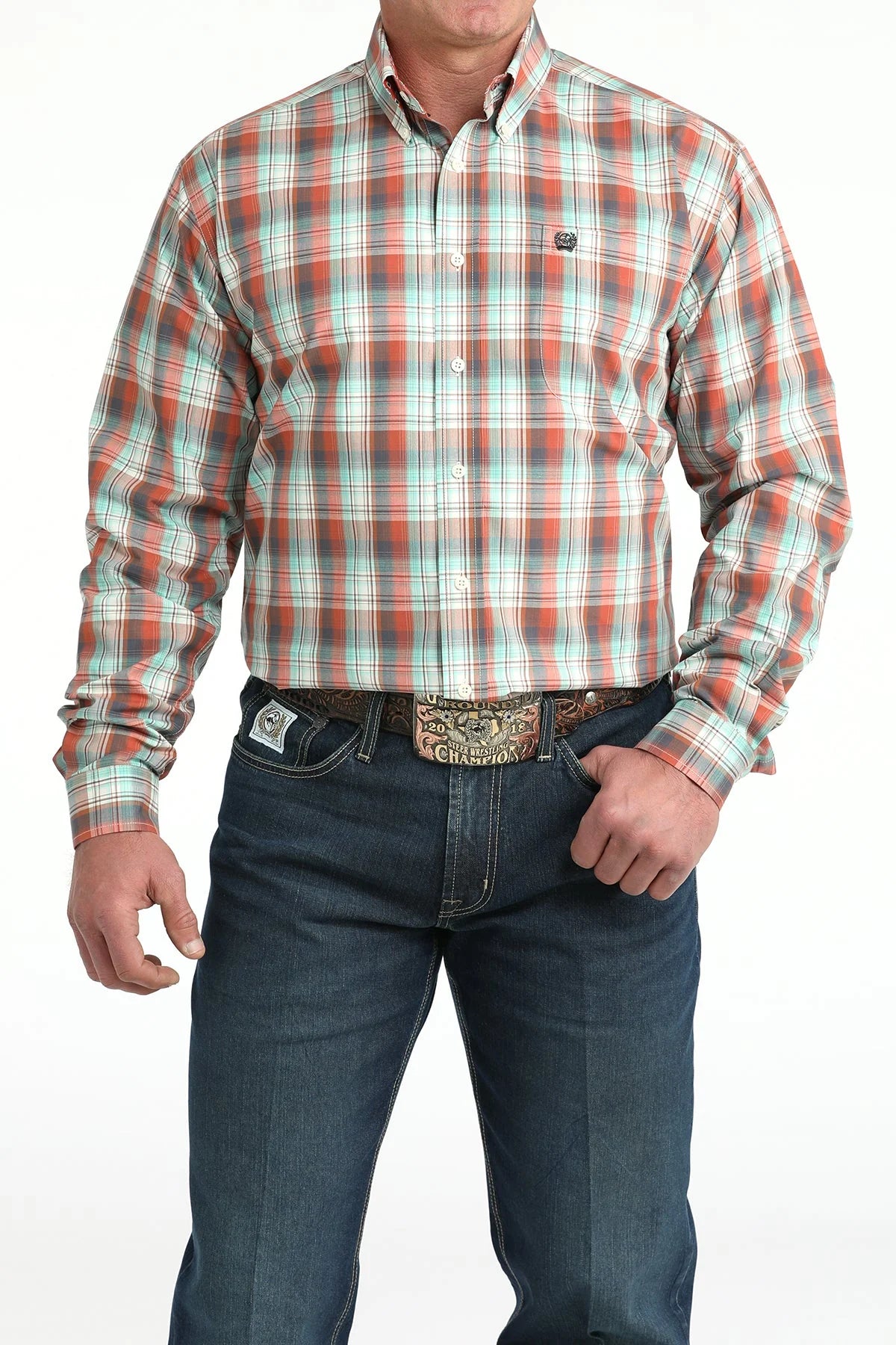 Cinch Men’s Long Sleeve Plaid Button Shirt - MTW1106039