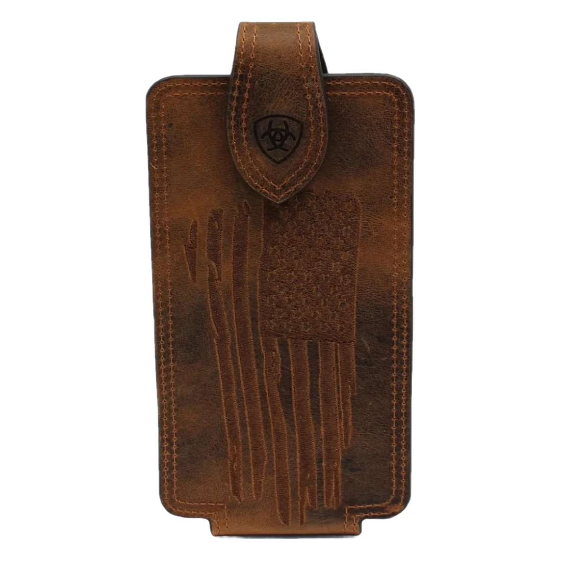 Ariat Men's American Flag Distressed Brown Phone Clip