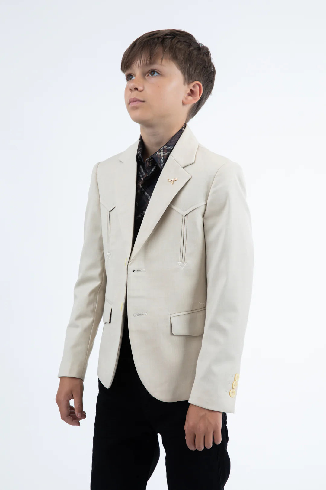 Platini Boy’s Western Beige Blazer