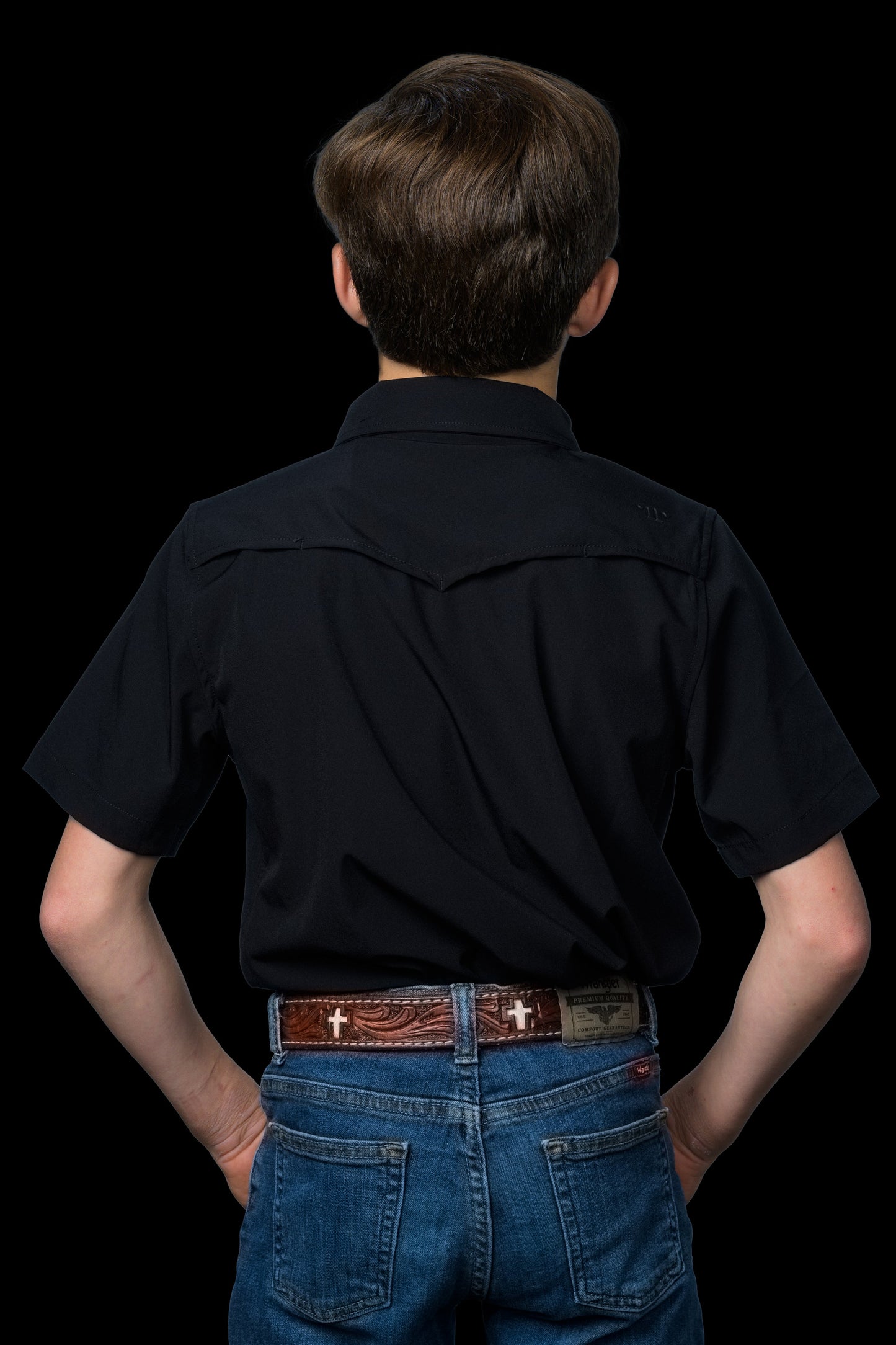 Ferrel Core Kids Black Short Sleeve Snap Shirt