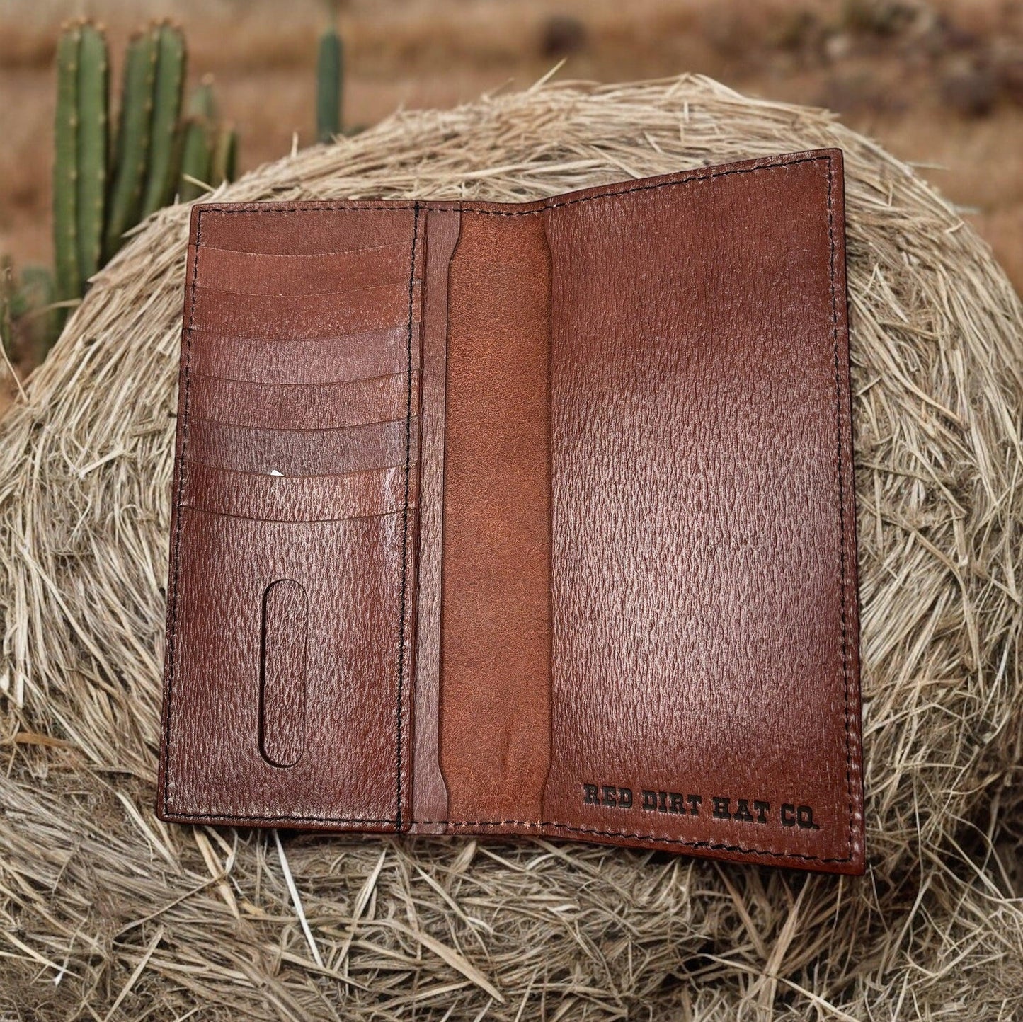 Red Dirt Hat Co Bifold Wallet Southwest Buffalo Inlay