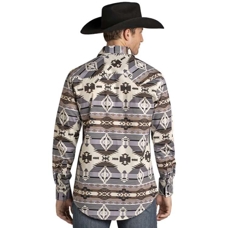 Rock & Roll Aztec Print LS Snap Shirt BMN2S07158