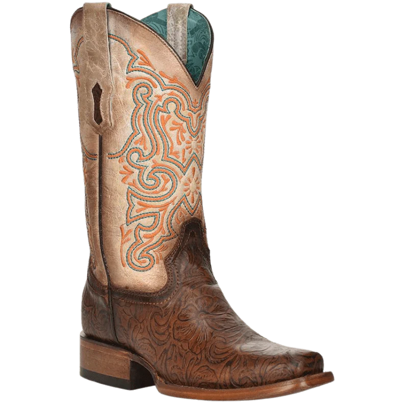 Corral Cowgirl Brown/White Embroidery