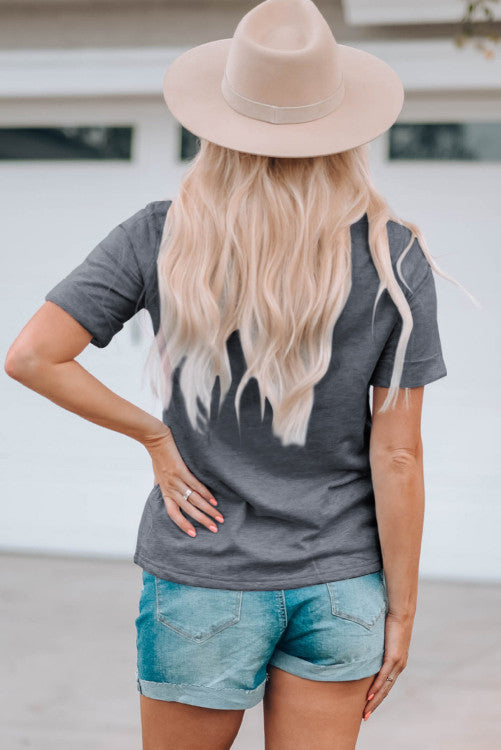 Gray “YALL” Western Boots Printed Tee Shirt