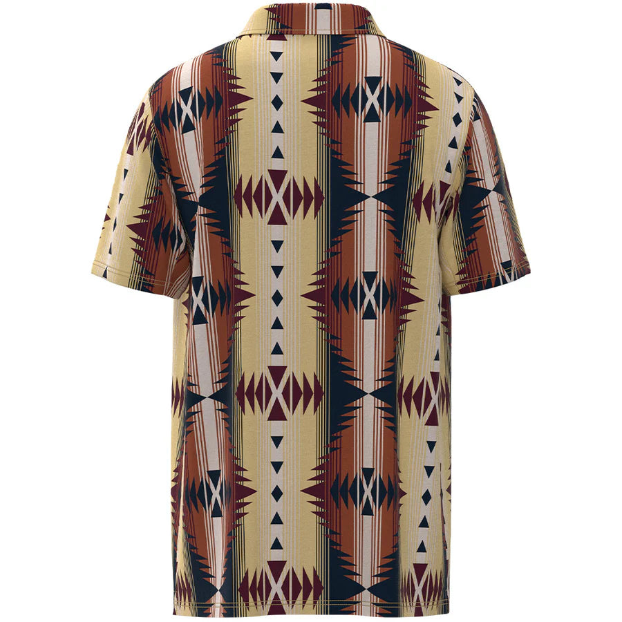 Hooey The Weekender Tan/Red Aztec Polo HP034TNAZ