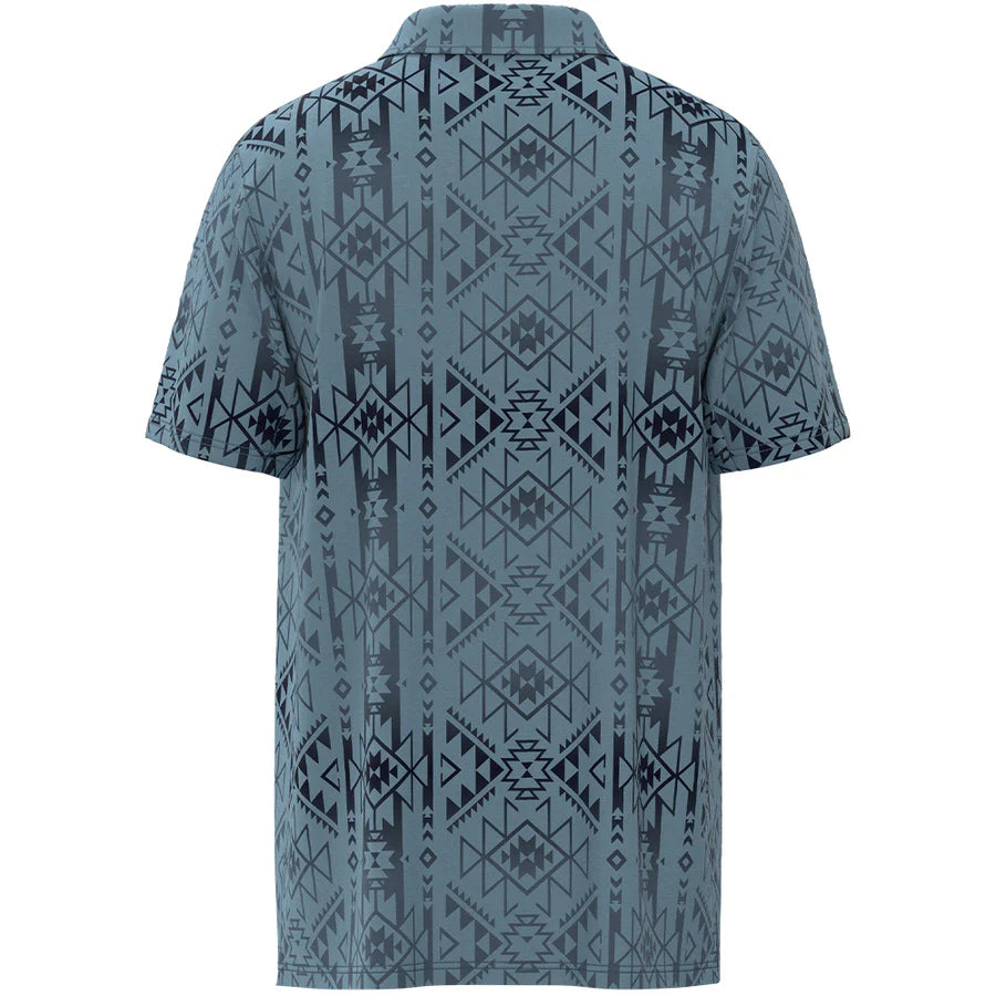 Hooey Men’s The Weekender Blue Aztec Polo HP034BLAZ