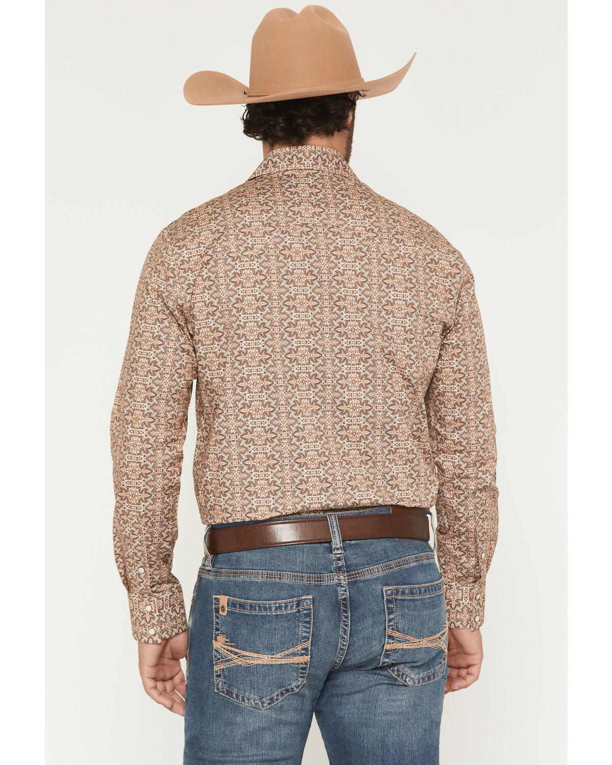 Rock & Roll Denim Men’s Boot Stitch Print LS Snap Western Shirt BMN2S07639