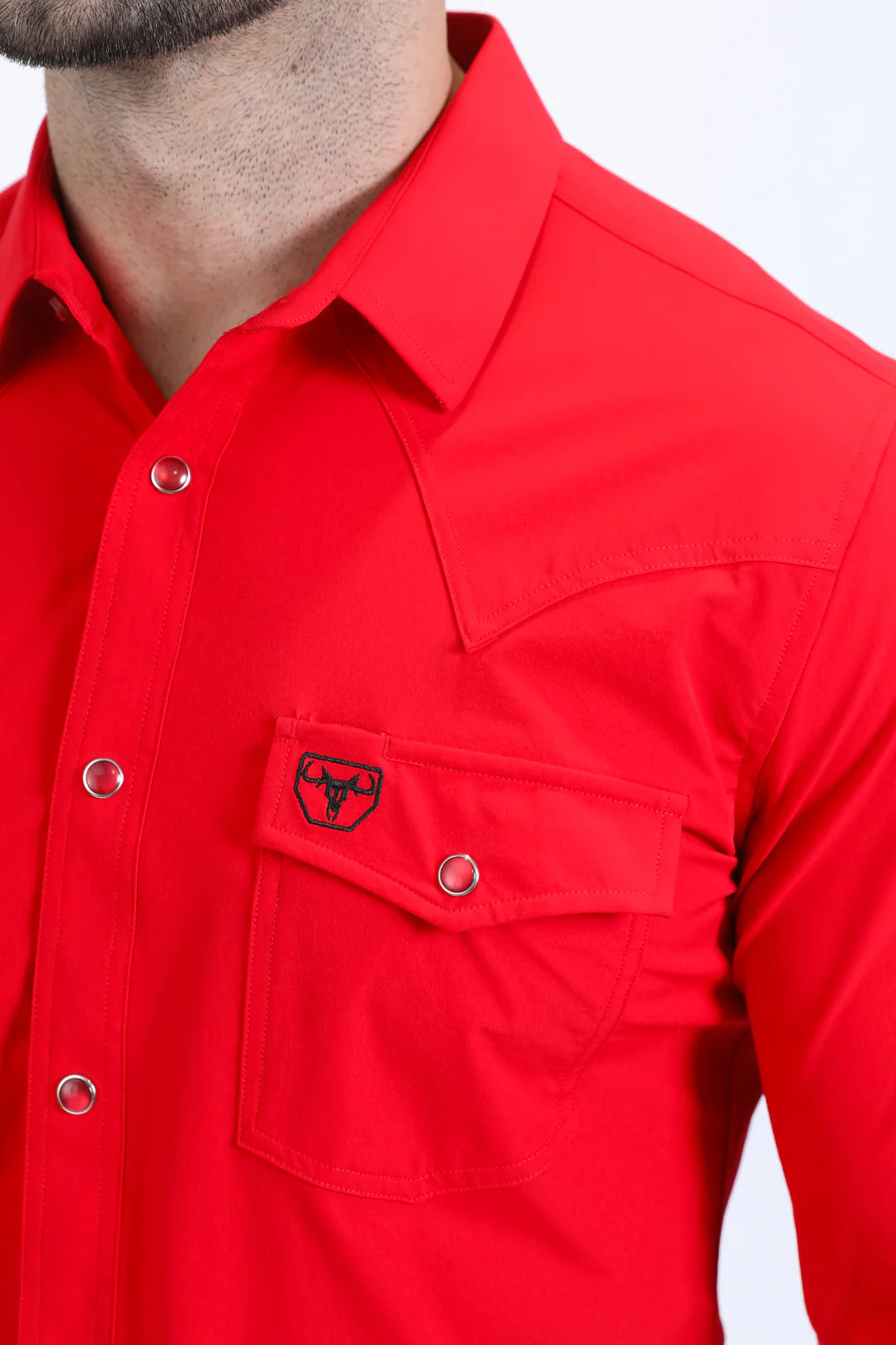 Platini Men’s Performance Western LS Red Shirt