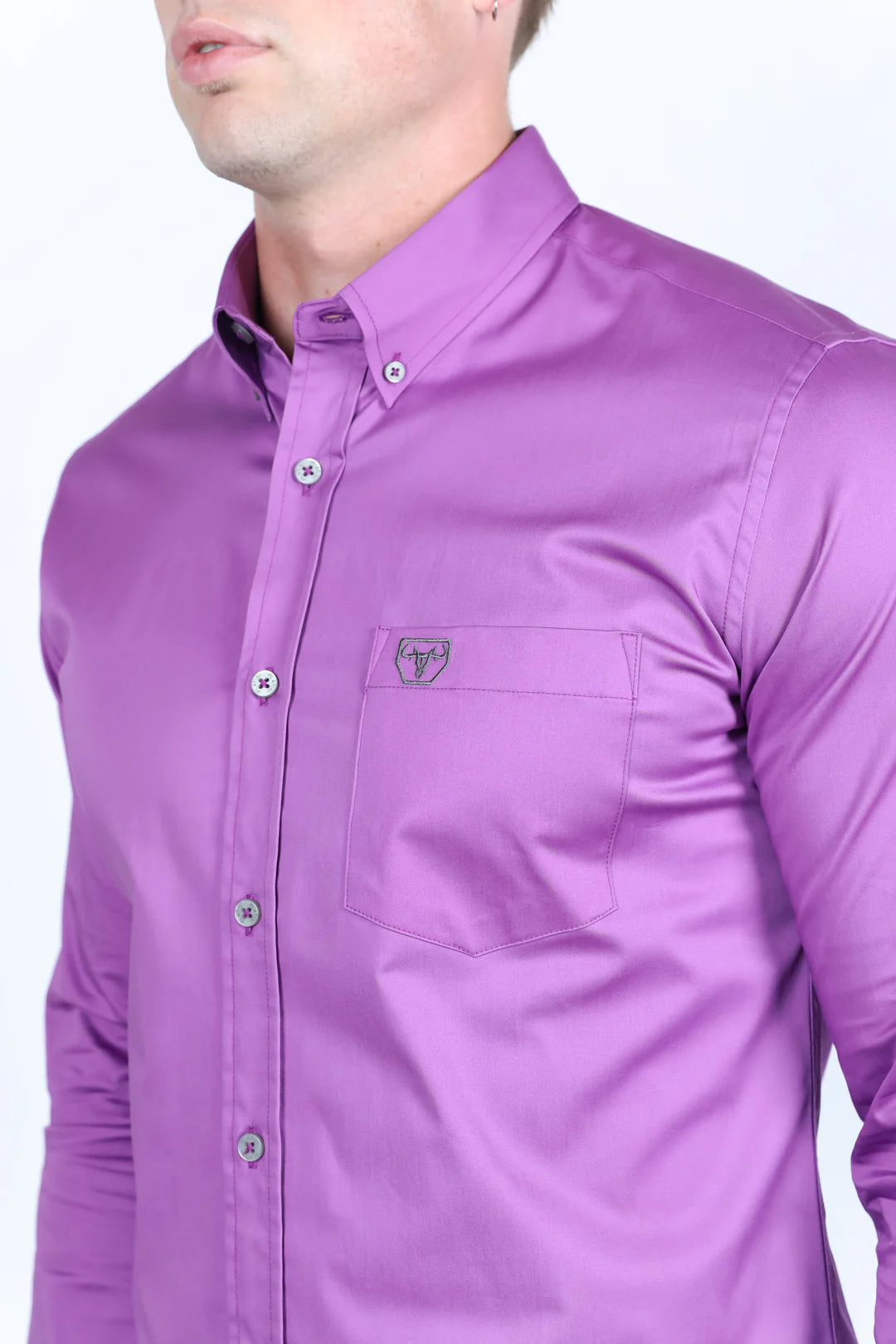 Platini Men’s Single Logo Modern Fit Stretch Mauve