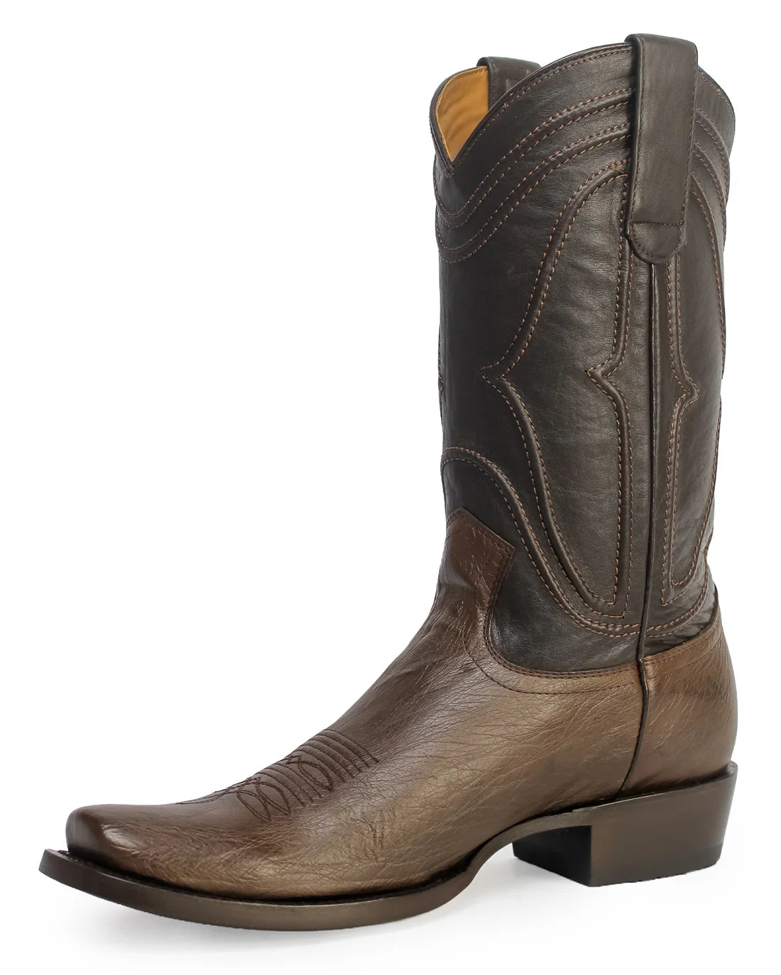 King Exotic Men’s Cutter Toe Smooth Ostrich Brown Boots 749707