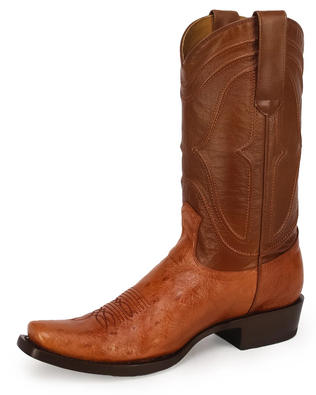 King Exotic Men’s Cutter Toe Smooth Ostrich Brandy Boots 749764