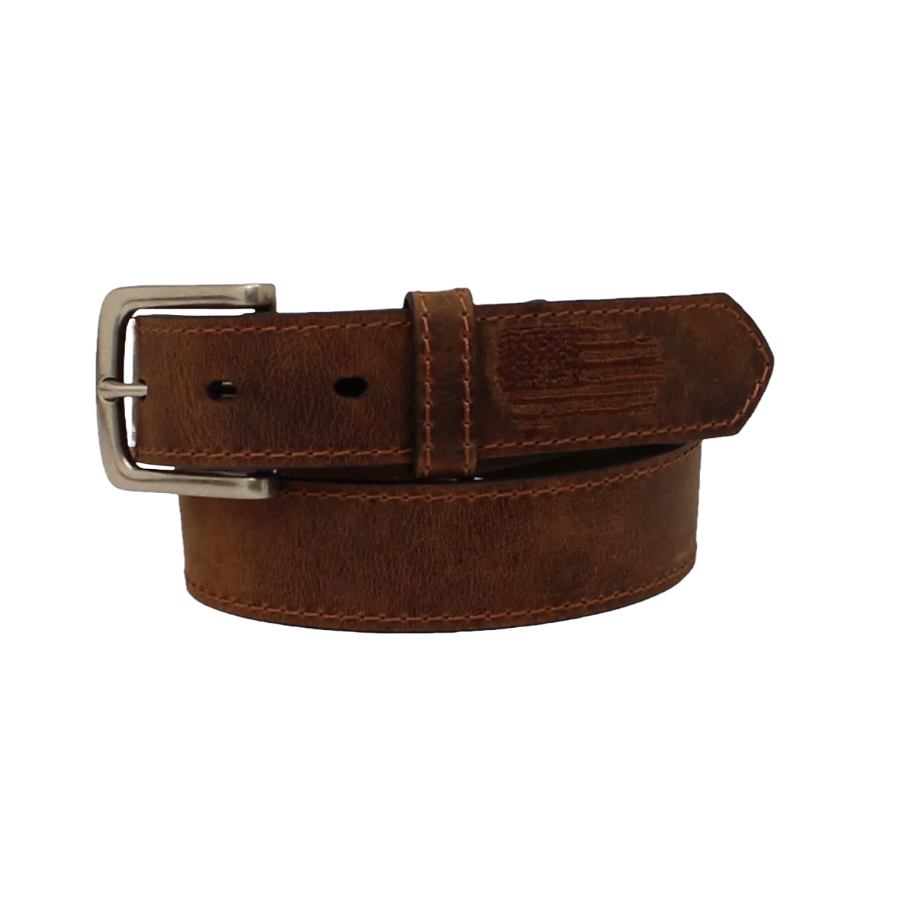 Ariat Kids Stitch USA Flag Shield Brown Belt