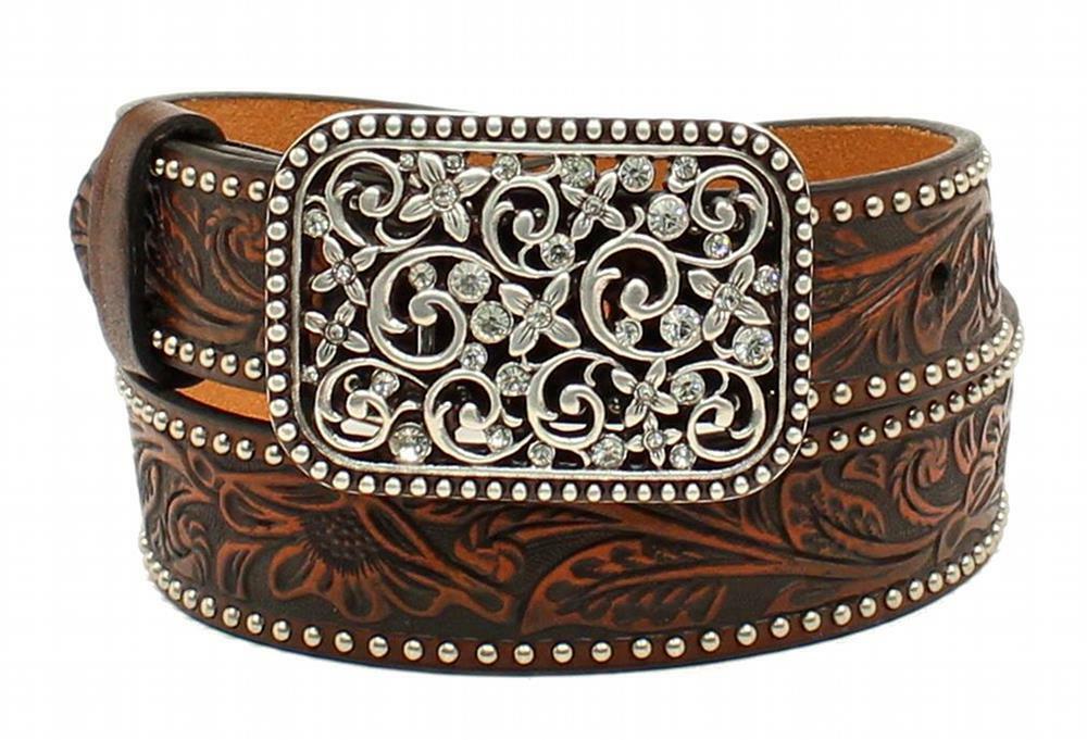 Ariat Girls Brown Floral Embossed Belt