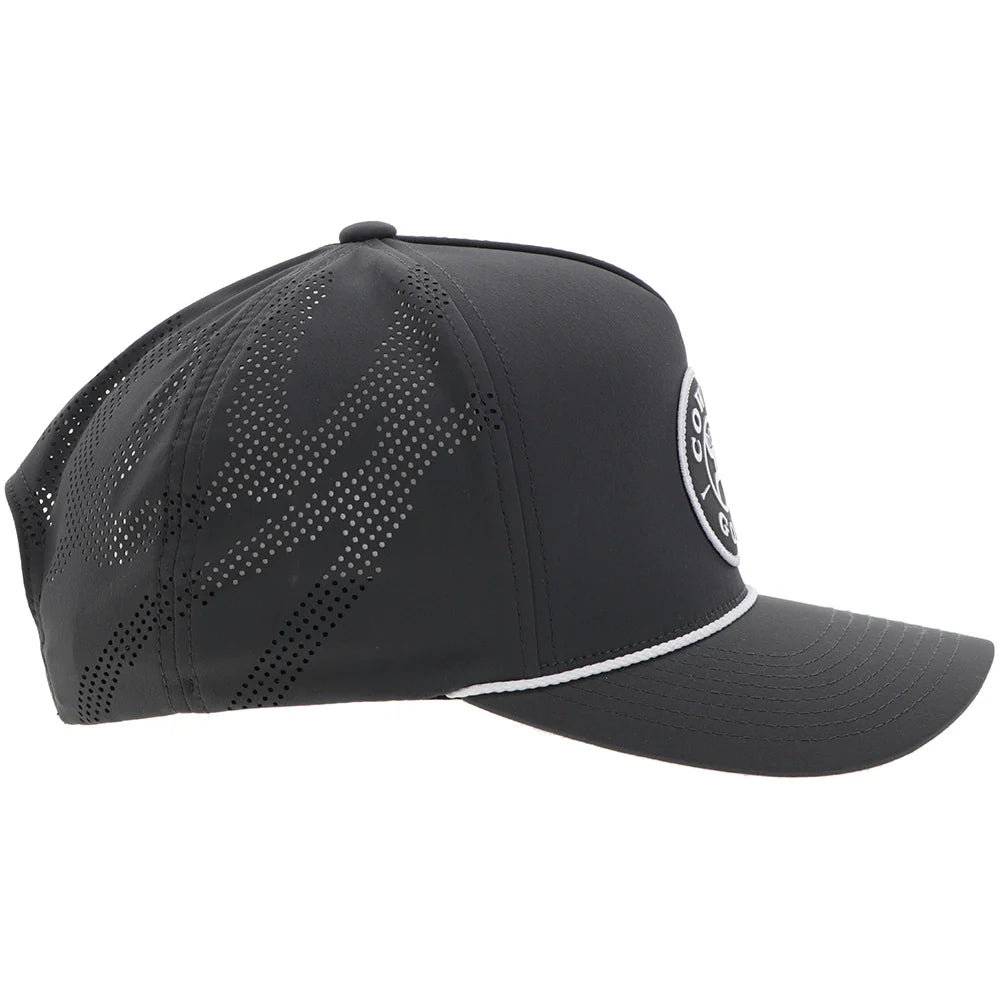 Hooey "Cowboy Golf" Hat Charcoal w/ Black & White Circle Patch