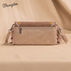 Wrangler Aztec Embroidered Fringe Wallet/Crossbody Light Brown WG233-W018LBR