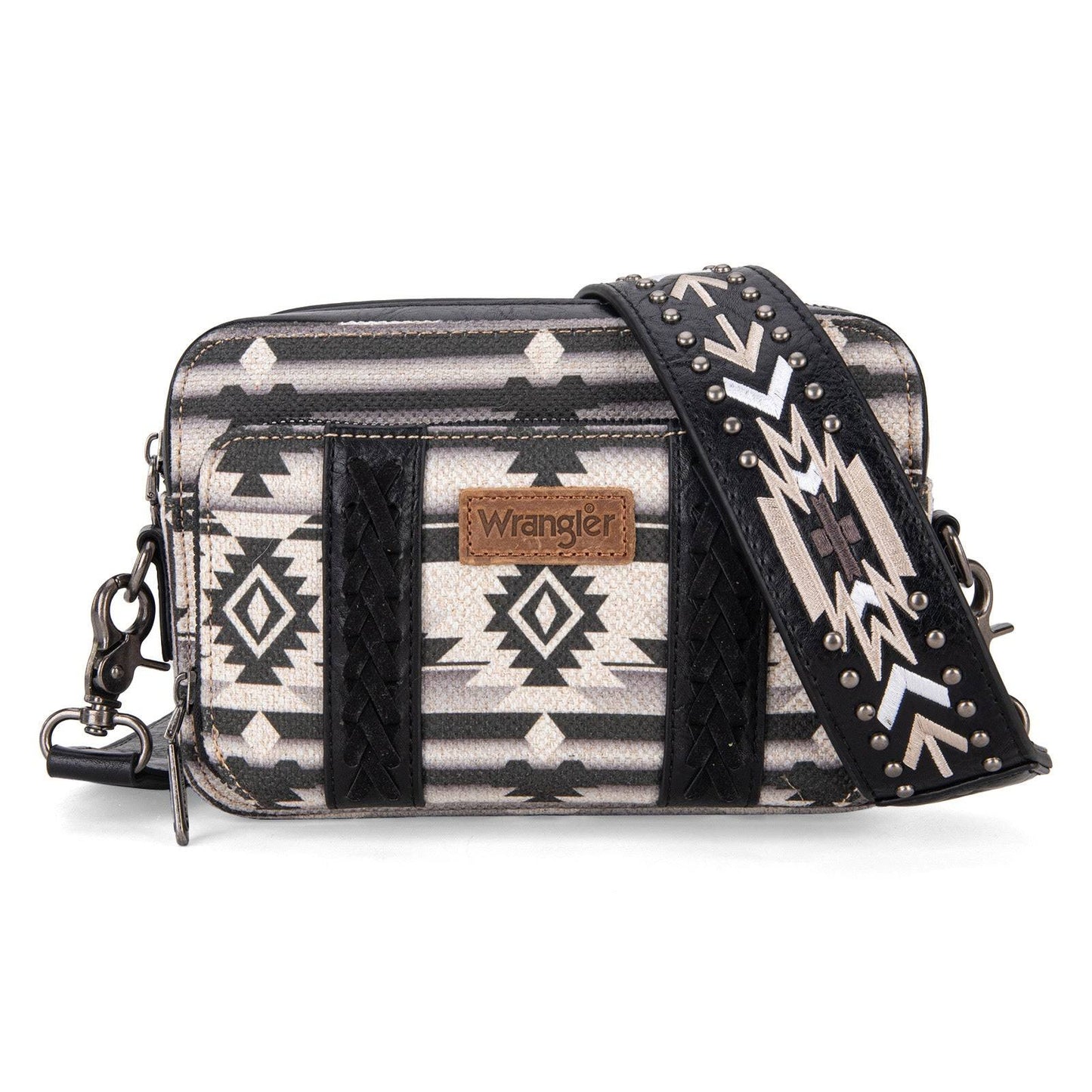 Wrangler Women's Aztec Printed Black Crossbody Purse WG2207-3003BK