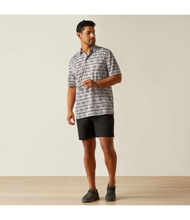 Ariat Men’s All Over Print Silver Sconce Polo
