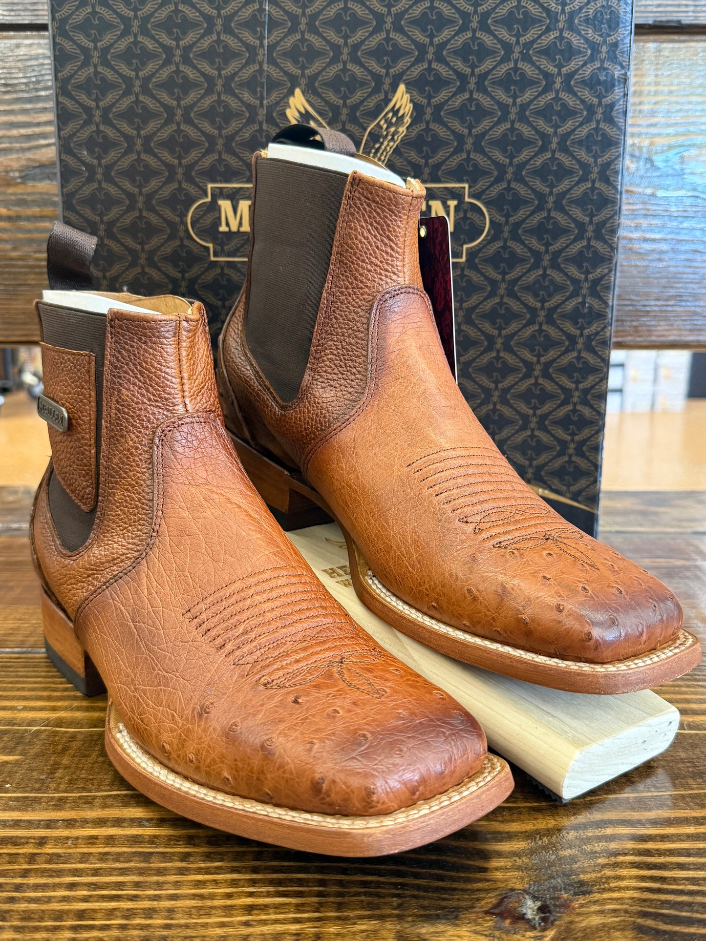 McAllen Panza Avestruz Honey Men’s Botin