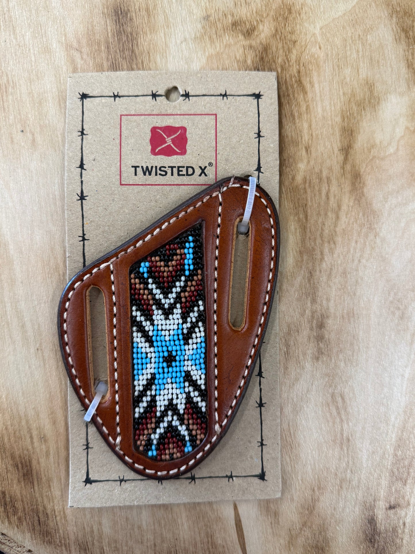 Twisted X Knife Sheath Pancake Beaded Double Sided