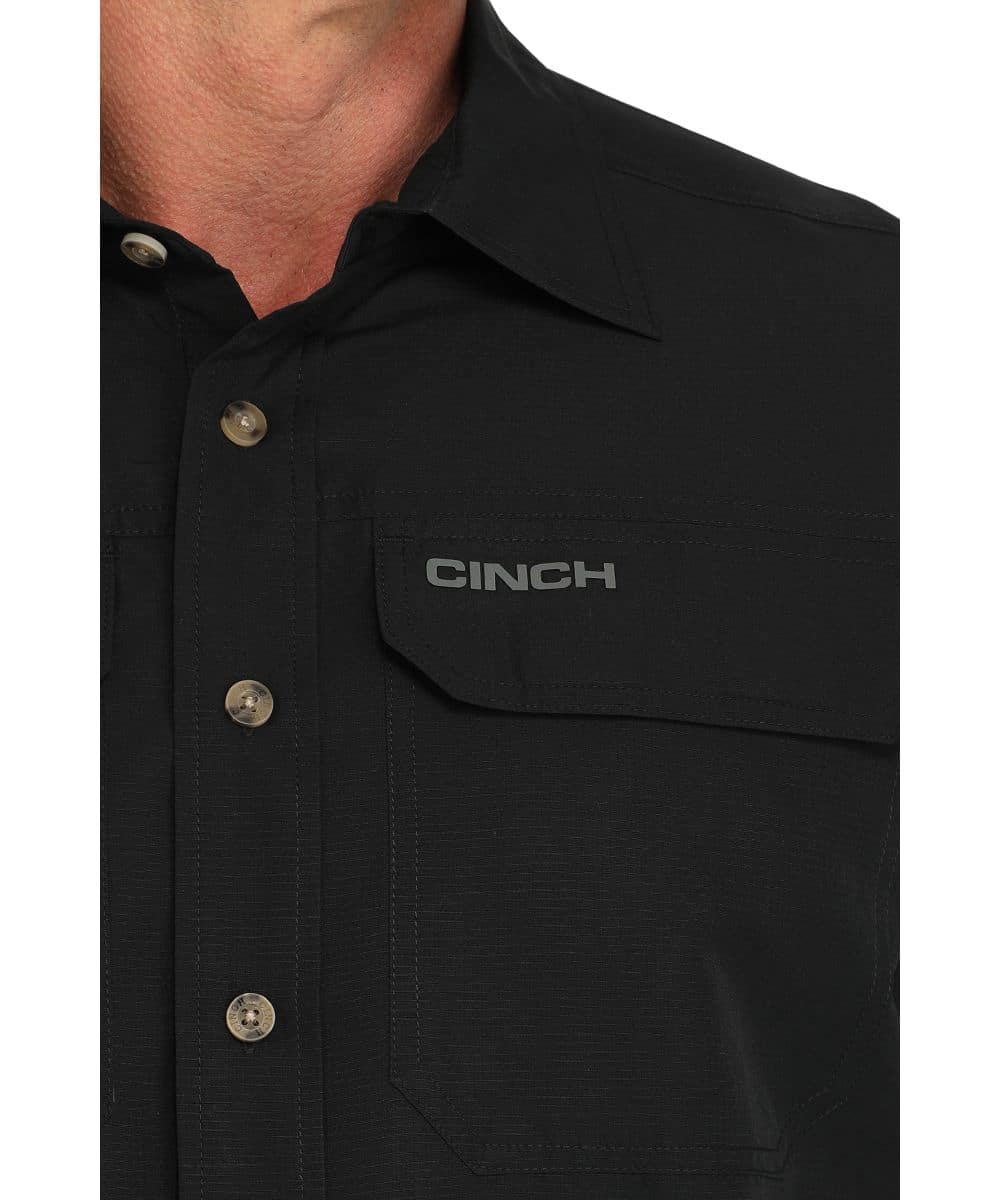 Cinch Men's Solid Black Short Sleeve Arenaflex Shirt