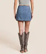 Hidden Peyton Rhinestone Denim Mini Skirt HD5190-RHI