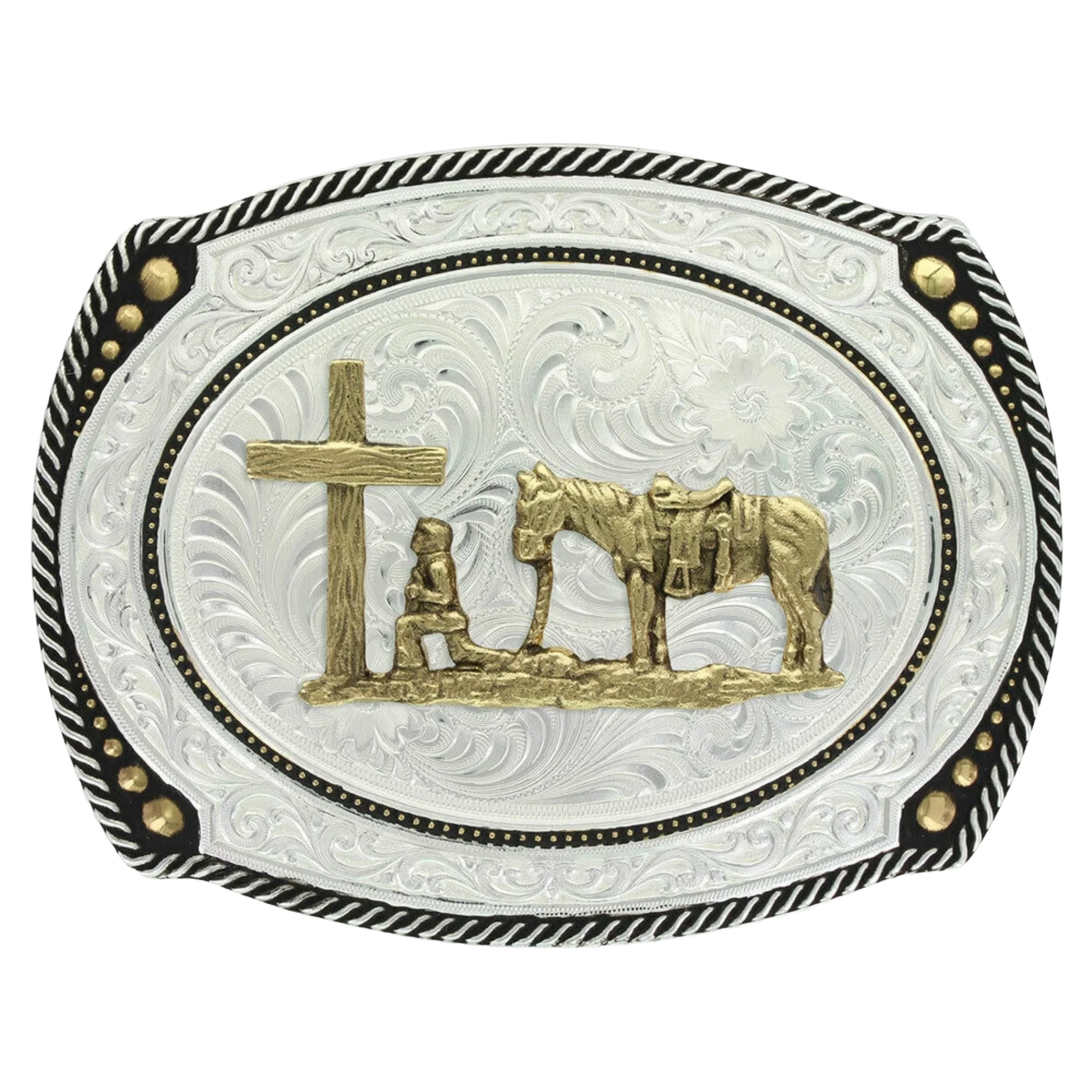 Montana Silversmiths Roped Cameo Christian Cowboy Buckle 31210-731