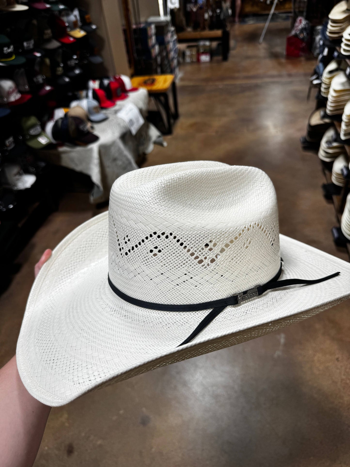 American Hat Co. Straw Hat 7420 RC 2CBLK