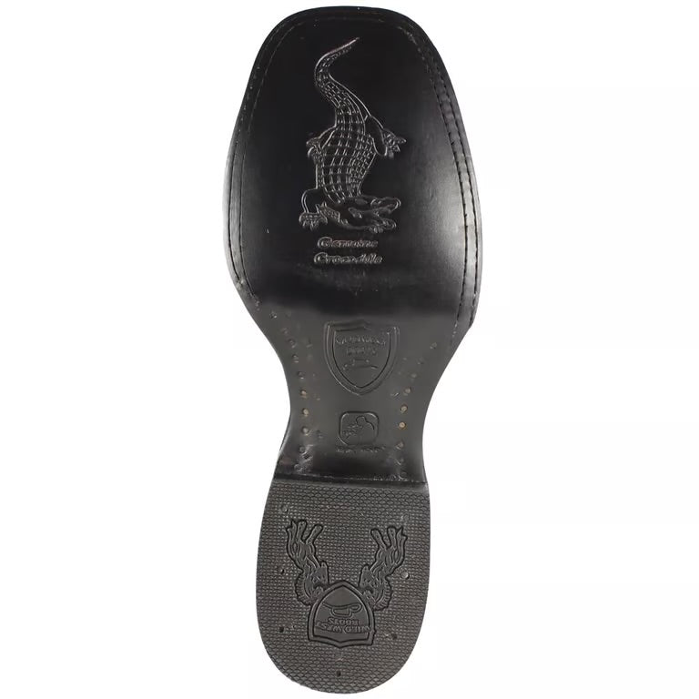 Wild West Boots Caiman Tail Black Cherry Square Toe