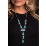 West&Co Tail Turquoise Multi Shape Concho Lariat Necklace