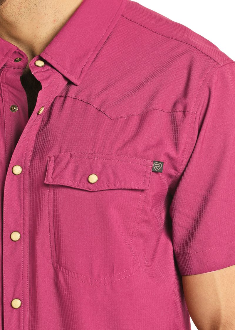 Rock&Roll Tek Western Stretch Hot Pink SS Snap Shirt BMN3S06797