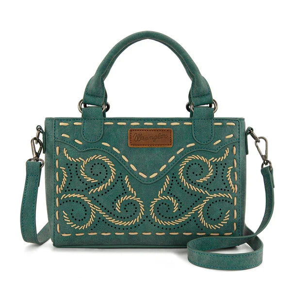 Wrangler Embroidered Swirl mini satchel/crossbody Turquoise WG337-2003TQ