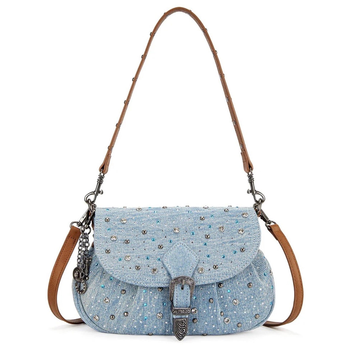 Wrangler Crystal Studded Canvas Saddle Bag WG458-818JN