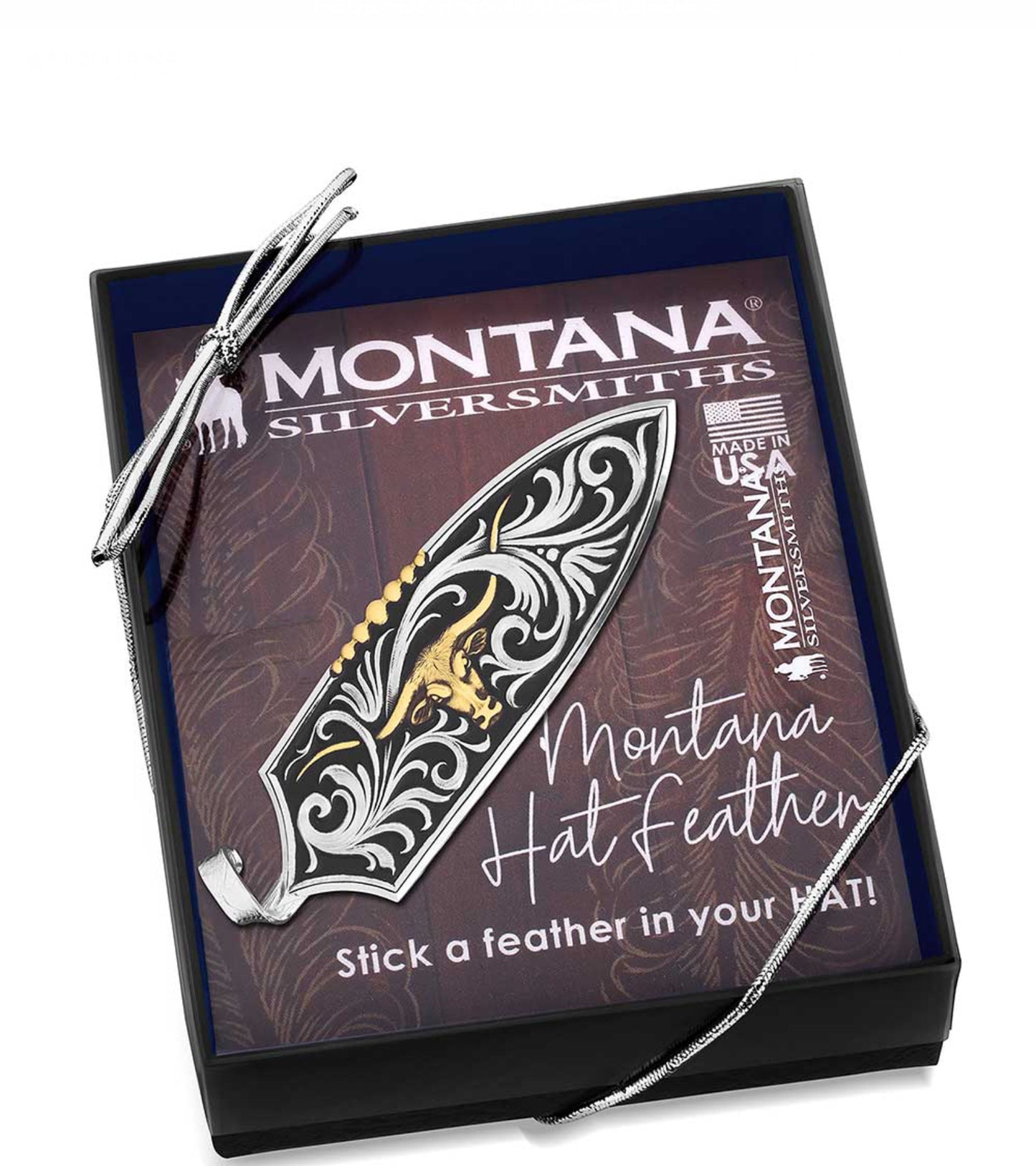 Montana Longhorn Cattle Drive Hat Feather