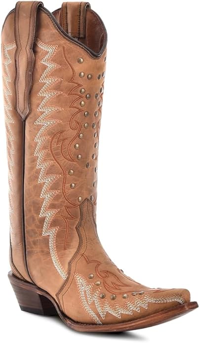 Circle G LADIE'S SAND EMBROIDERY & STUDS WESTERN BOOTS