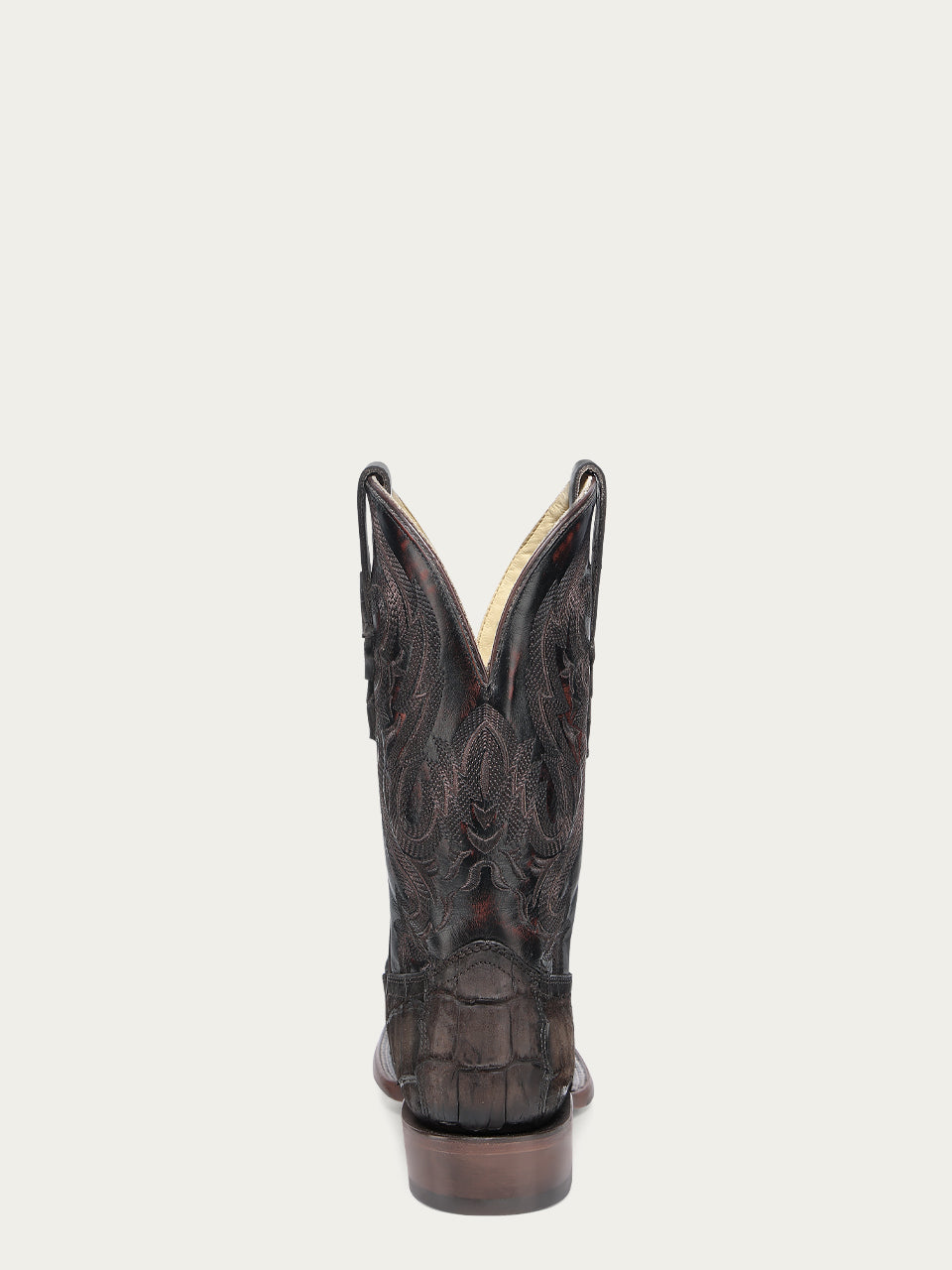 Corral Men’s Chocolate Alligator Embroidery Wide Sq Toe A4935