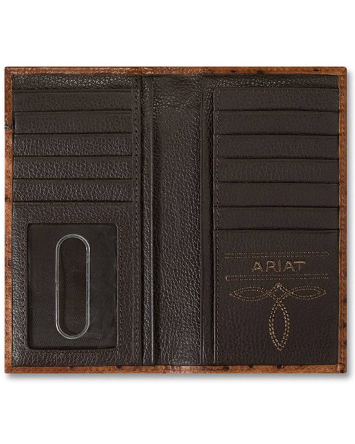 Ariat Men's Ostrich Floral Embossed Rodeo Wallet A3553102
