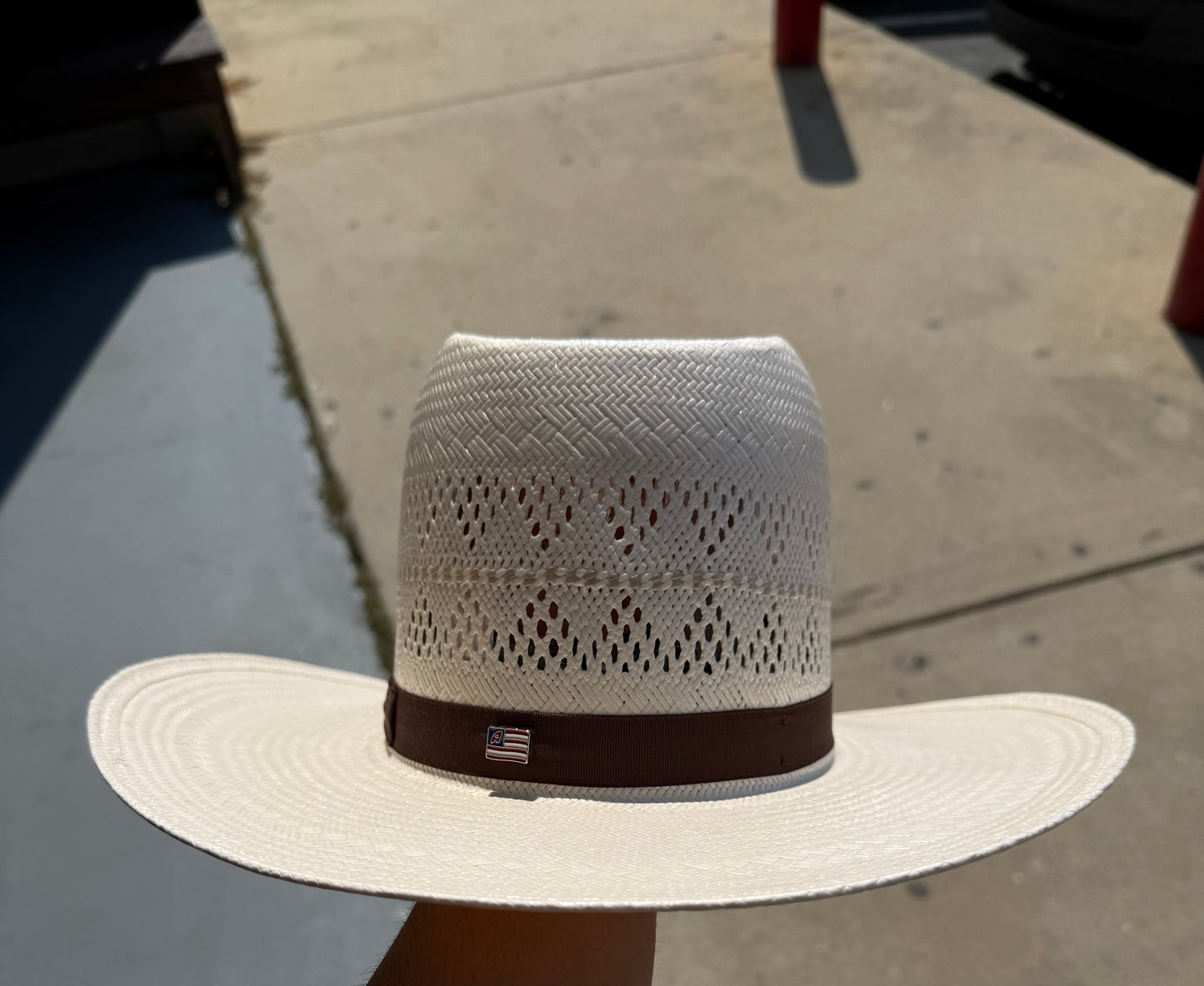 American Hat Straw Double Triangle Vent Weave Brown 6800 S-TD 9LCHOC