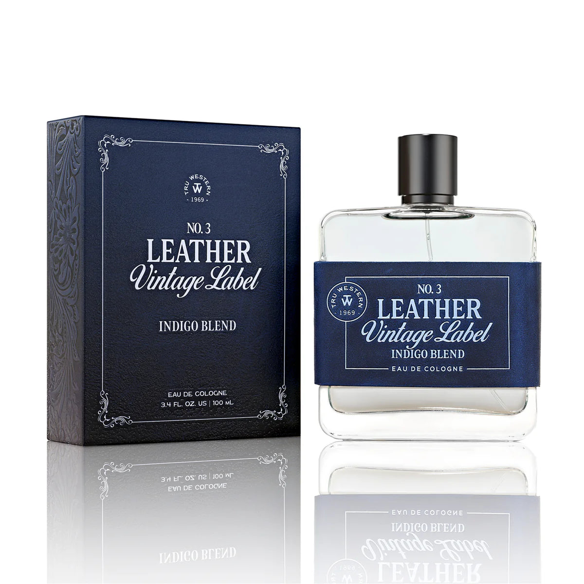 Tru Western No. 3 Leather Vintage Label Indigo Blend Cologne 98087