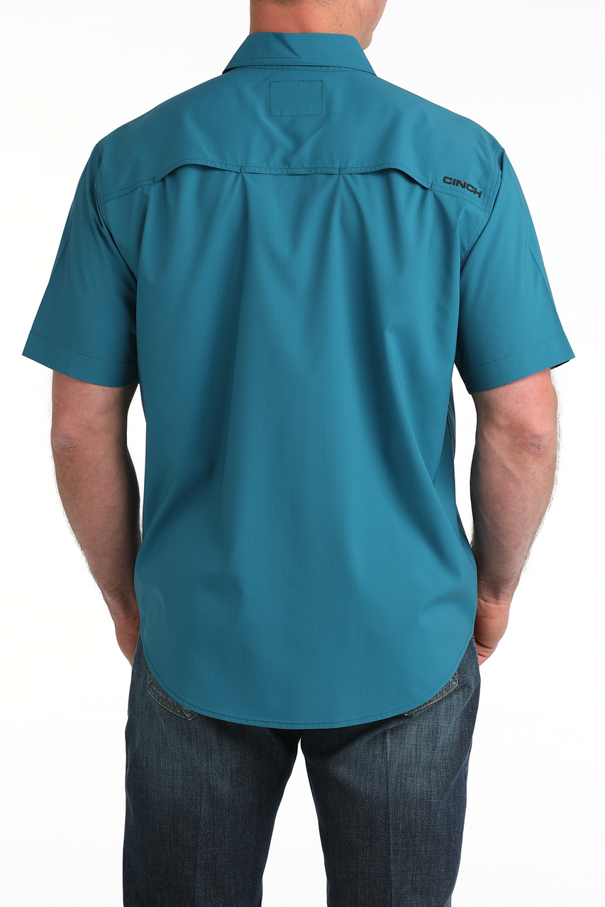Cinch Teal ArenaFlex Ripstop Solid Men’s Shirt MTW1723004
