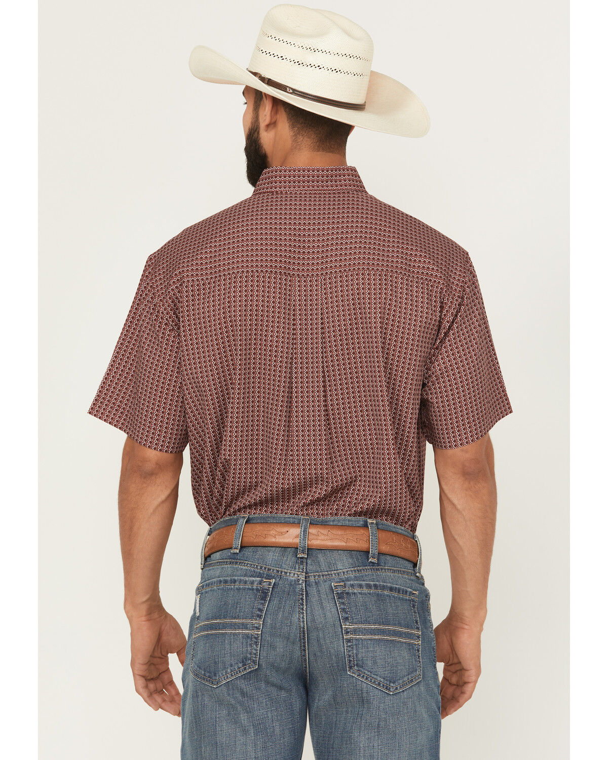 Cinch Men's ArenaFlex Burgundy Geo Print Western Shirt
