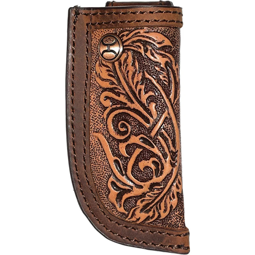 Hooey "Phoenix" Hand Tooled Knife Sheath Brown/Tan
