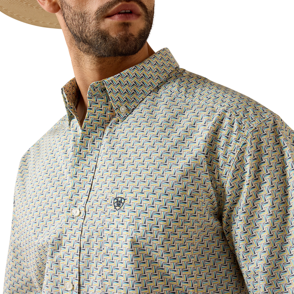 Ariat Men’s Pall White Geo Print SS Shirt 10071727
